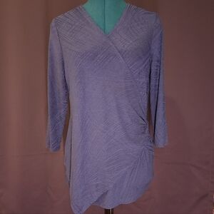 Textured Blue Eastwear By Chico's Women's Top